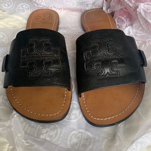 Tory Burch Black Slides
